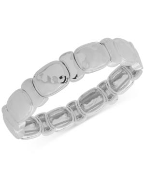 Nine West Silver-tone Sculptural Stretch Bracelet