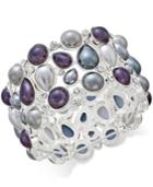 Charter Club Silver-tone Imitation Gray Pearl Stretch Bracelet, Only At Macy's