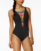 Bleu By Rod Beattie Lattice-front Rainbow One-piece Swimsuit Women's Swimsuit