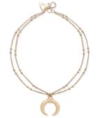 Thalia Sodi Gold-tone Horn Charm Double-row Ankle Bracelet, Created For Macy's
