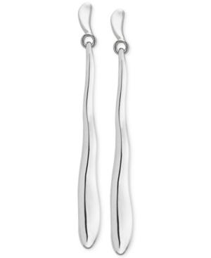 Nambe Long Wavy Linear Drop Earrings In Sterling Silver, Only At Macy's