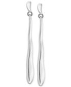 Nambe Long Wavy Linear Drop Earrings In Sterling Silver, Only At Macy's