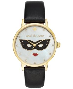 Kate Spade New York Women's Metro Black Leather Strap Watch 34mm Ksw1181