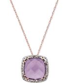 Amethyst (2-1/2 Ct. T.w.) And Diamond (1/8 Ct. T.w.) Pendant Necklace In 14k Rose Gold