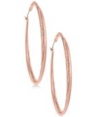 Guess Rose Gold-tone Twisted Hoop Earrings