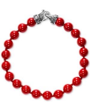 Scott Kay Men's Red Shell Pearl (8mm) Bead Bracelet In Sterling Silver