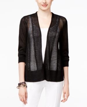 Alfani Mixed-stitch Open-front Cardigan, Only At Macy's