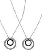 Diversa By Effy Blue And Black Diamond Reversible Pendant (1/3 Ct. T.w.) In 14k White Gold