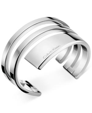 Calvin Klein Beyond Silver-tone Open Bangle Bracelet Kj3umf00010s