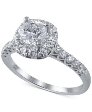 Macy's Star Signature Diamond Cushion Cut Halo Engagement Ring Ring (1-3/4 Ct. T.w.) In 14k White Gold