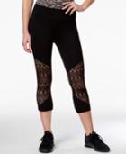 Material Girl Active Juniors' Lace-inset Cropped Leggings, Only At Macy's