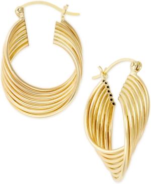 Twirled Hoop Earrings In 14k Gold