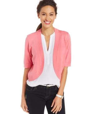Charter Club Ribbed Trim Bolero Cardigan