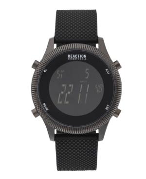 Kenneth Cole Reaction Men's Digital Black Silicone Strap Watch 45mm