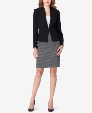 Tahari Asl Colorblocked Printed Skirt Suit