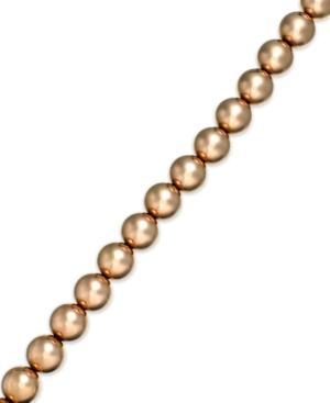 Bronzarte 18k Rose Gold Over Bronze Bracelet, High-shine Beaded Bracelet