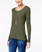 Hippie Rose Juniors' Braided-back Sweater