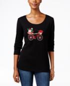 Karen Scott Holiday Bike Graphic Top, Only At Macy's