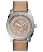 Fossil Men's Chronograph Machine Light Brown Leather Strap Watch 45mm Fs5192