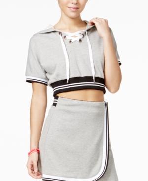 The Edit By Seventeen Lace-up Cropped Hoodie