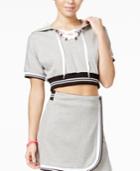 The Edit By Seventeen Lace-up Cropped Hoodie