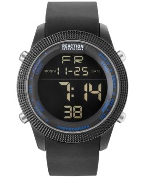 Kenneth Cole Reaction Men's Digital Black Silicone Strap Watch 50mm 10031945