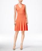 Calvin Klein Sleeveless Fit & Flare Sweater Dress