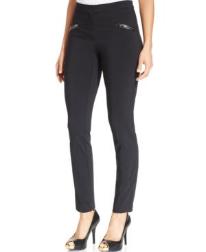 Thalia Sodi Faux-leather-trim Skinny Pants, Only At Macy's