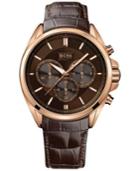 Hugo Boss Men's Chronograph Driver Brown Leather Strap Watch 44mm 1513036