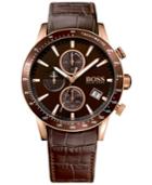 Boss Hugo Boss Men's Chronograph Rafale Brown Leather Strap Watch 44mm 1513392