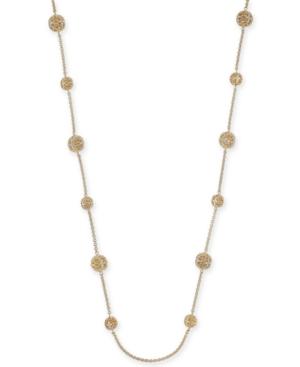 Charter Club Gold-tone Pave Filigree Orb Strand Necklace, 42 + 2 Extender, Created For Macy's