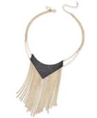 Thalia Sodi Gold-tone Glitter Fringe Collar Necklace, Only At Macy's