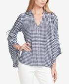 Jessica Simpson Juniors' Michi Gingham Lace-up Shirt