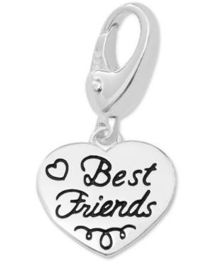 Best Friends Heart Clip-on Charm In Sterling Silver