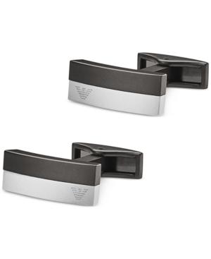 Emporio Armani Two-tone Rectangular Logo Cuff Links Egs2126