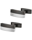 Emporio Armani Two-tone Rectangular Logo Cuff Links Egs2126
