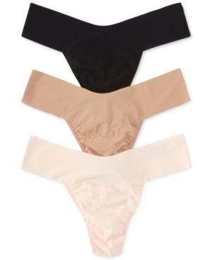 Hanky Panky Bare Eve Natural Rise Thong 3 Pack 6j16613pk Women's Shoes