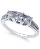 Diamond Trinity Engagement Ring (1 Ct. T.w.) In 14k White Gold