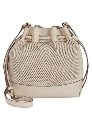 French Connnection Dallas Woven Drawstring Bag