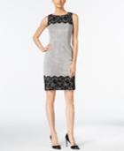 Calvin Klein Faux-suede Lace-trim Sheath Dress