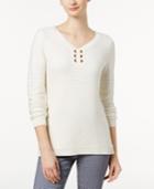 Charter Club Ribbed Grommet Sweater, Created For Macy's