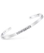 Unwritten Confidence Engraved Cuff Bracelet In Sterling Silver