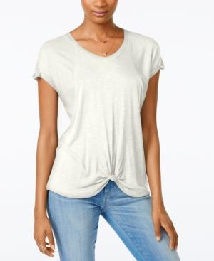 Pink Rose Juniors' Knot-front Top