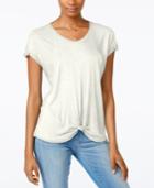 Pink Rose Juniors' Knot-front Top