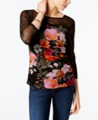 Inc International Concepts Illusion Floral-print Top, Only At Macy's