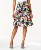 Ny Collection Petite Printed Pull-on A-line Skirt