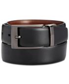 Perry Ellis Men's Leather Zeus Etched Reversible Buckle Belt