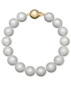 "belle De Mer Pearl Bracelet, 7-1/2"" 14k Gold Aa+ Cultured Freshwater Pearl Strand (11-12mm)"