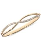 Anne Klein Gold-tone Crystal Crisscross Bangle Bracelet, Created For Macy's