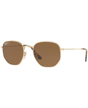 Ray-ban Polarized Hexagonal Flat Lens Sunglasses, Rb3548n 54